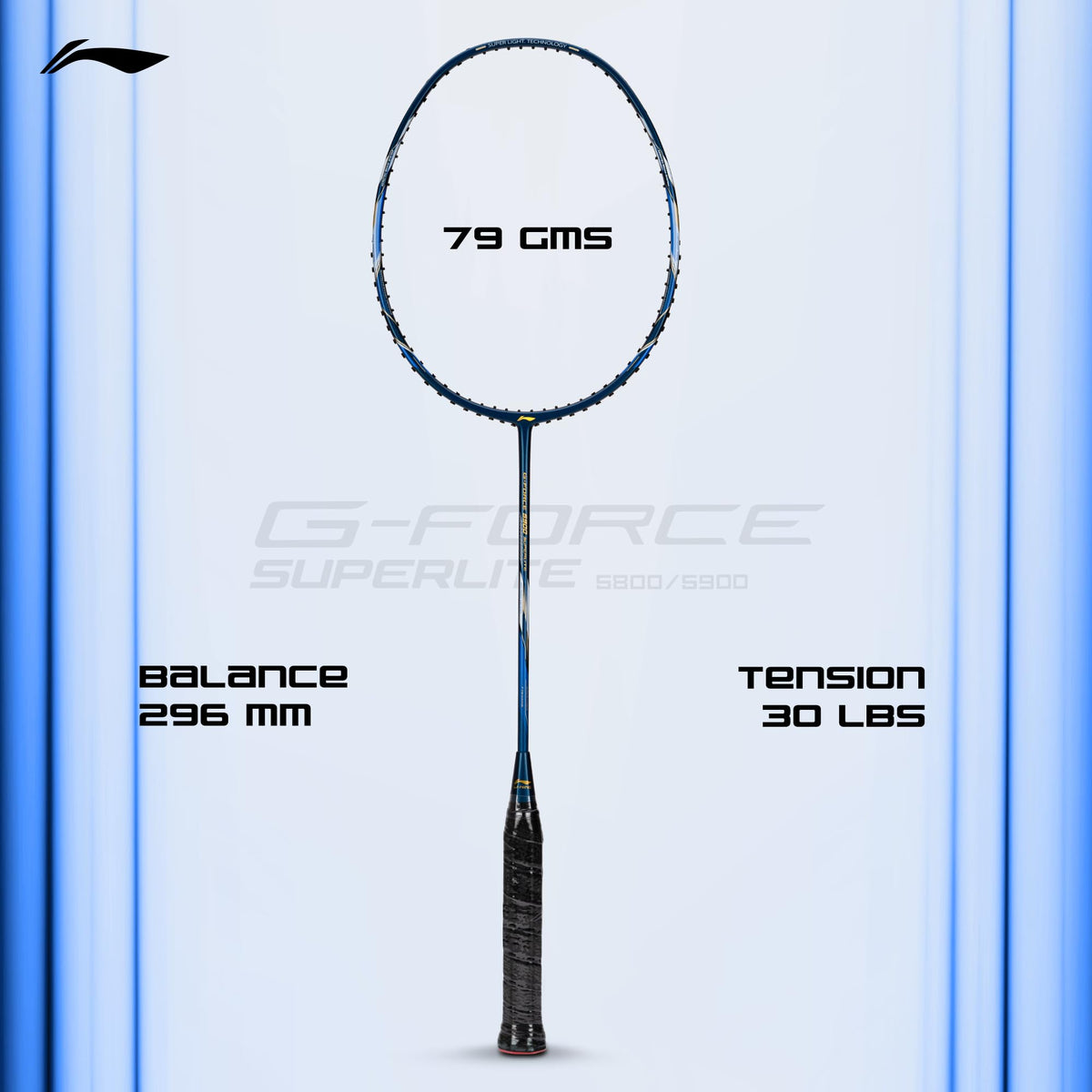 Li-Ning G-Force 5k Superlite Badminton Racket with Full Cover | 78 Grams | Max Tension : ≤30 lbs | Enhanced Control, Fast Swing Speed & Aero Frame Tech