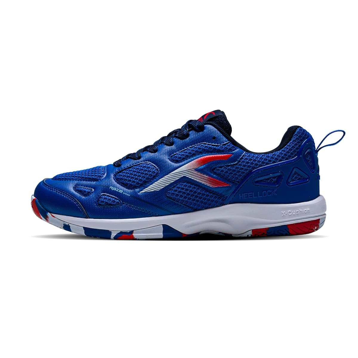 Hundred Men Raze Pro Badminton Shoes (Non Marking) | Also Indoor Sports | Lightweight, Breathable & Durable | X-Cushion | Active Grip Sole | Extended Heel Lock