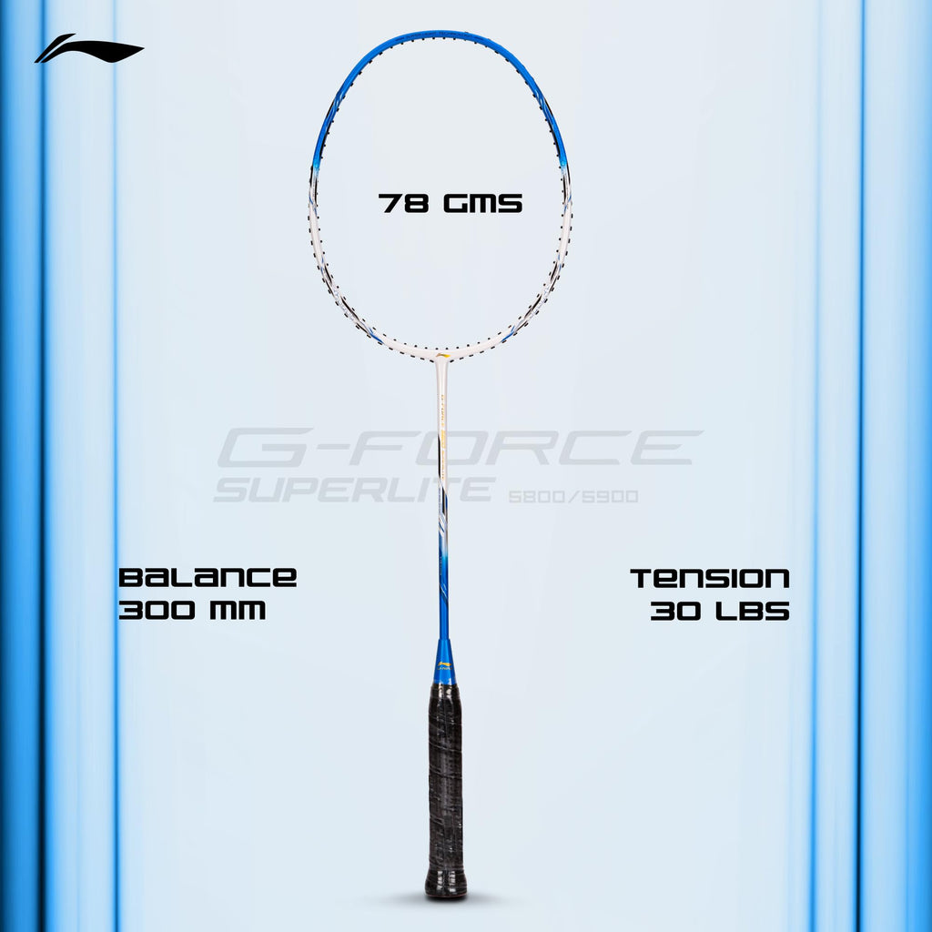 Li-Ning G-Force 5k Superlite Badminton Racket with Full Cover | 78 Grams | Max Tension : ≤30 lbs | Enhanced Control, Fast Swing Speed & Aero Frame Tech