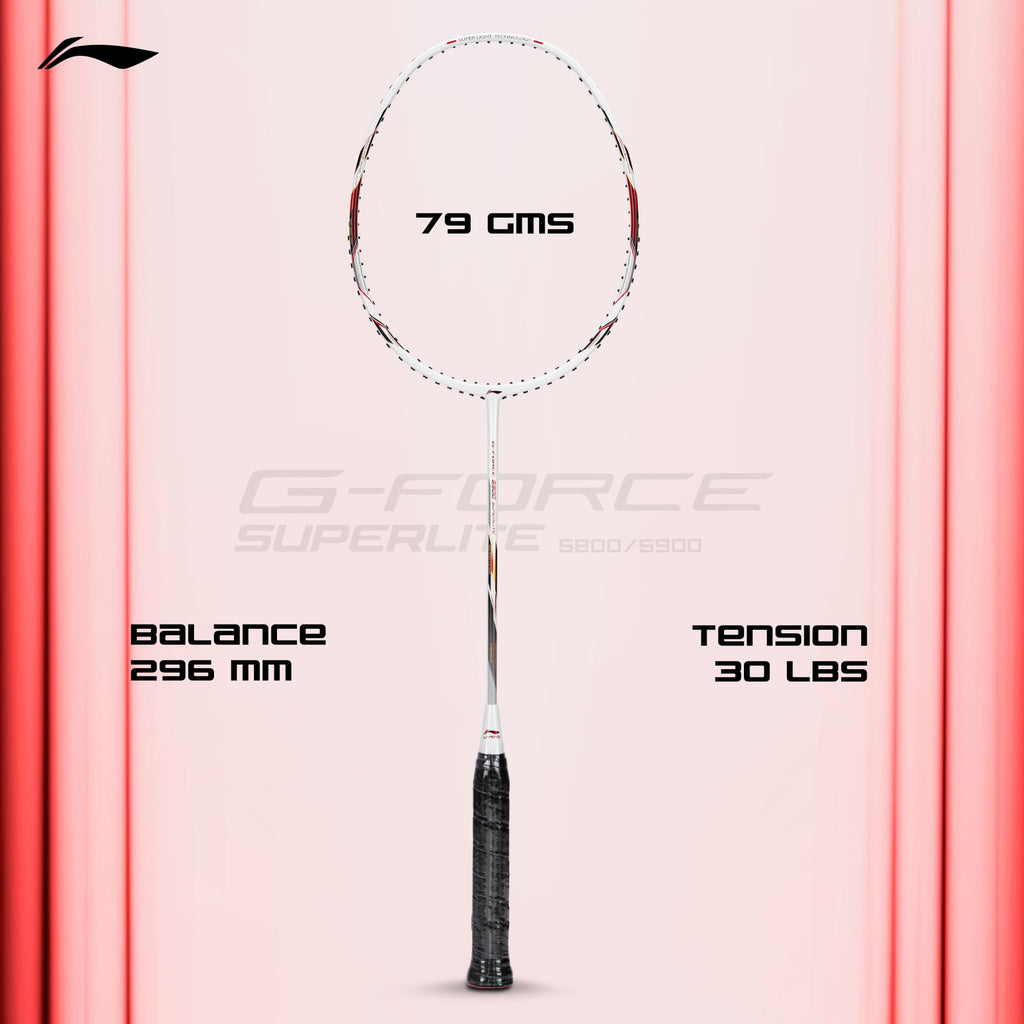 Li-Ning G-Force 5k Superlite Badminton Racket with Full Cover | 78 Grams | Max Tension : ≤30 lbs | Enhanced Control, Fast Swing Speed & Aero Frame Tech