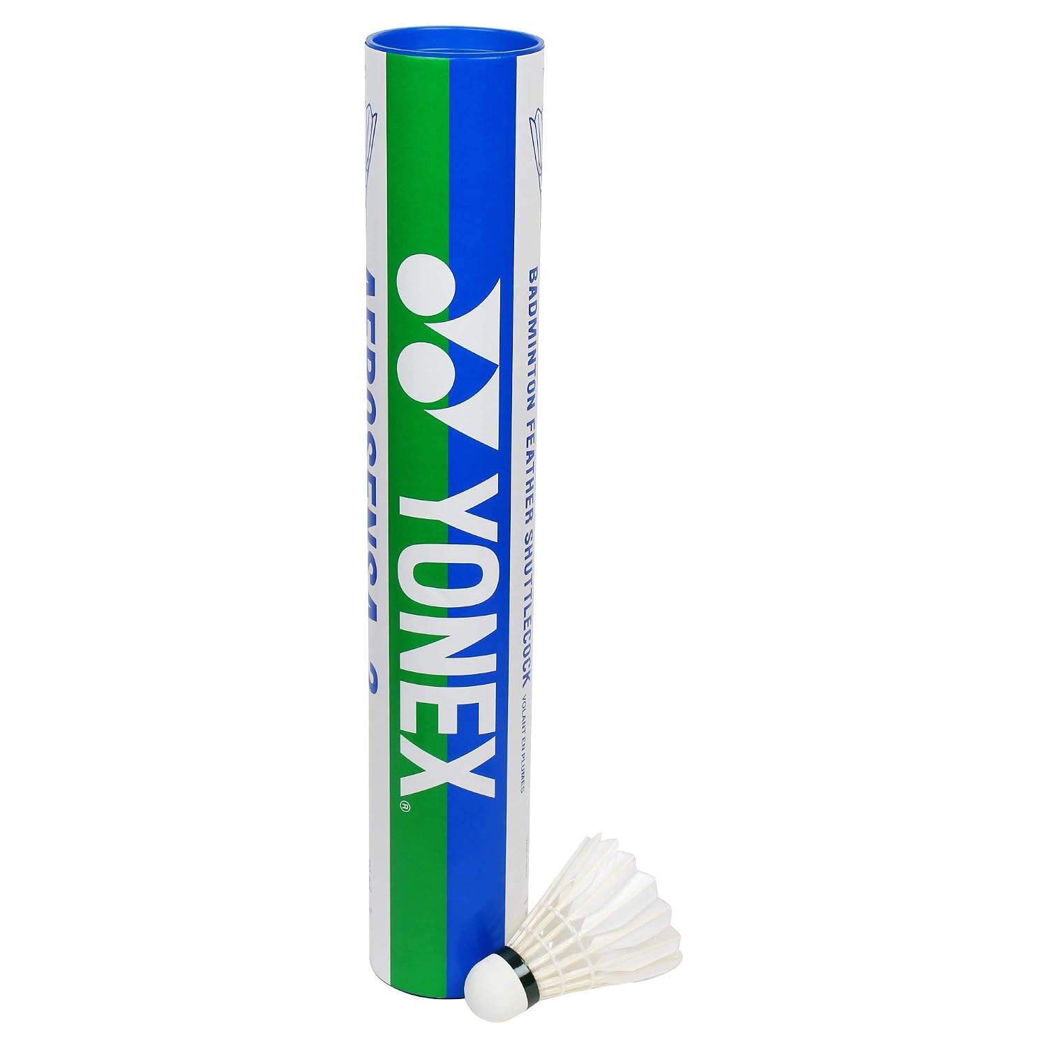 Yonex Aerosensa 2 Feather Badminton Shuttlecocks (White, Medium Speed) | Real Goose Feathers | Solid Cork | Pack of 12