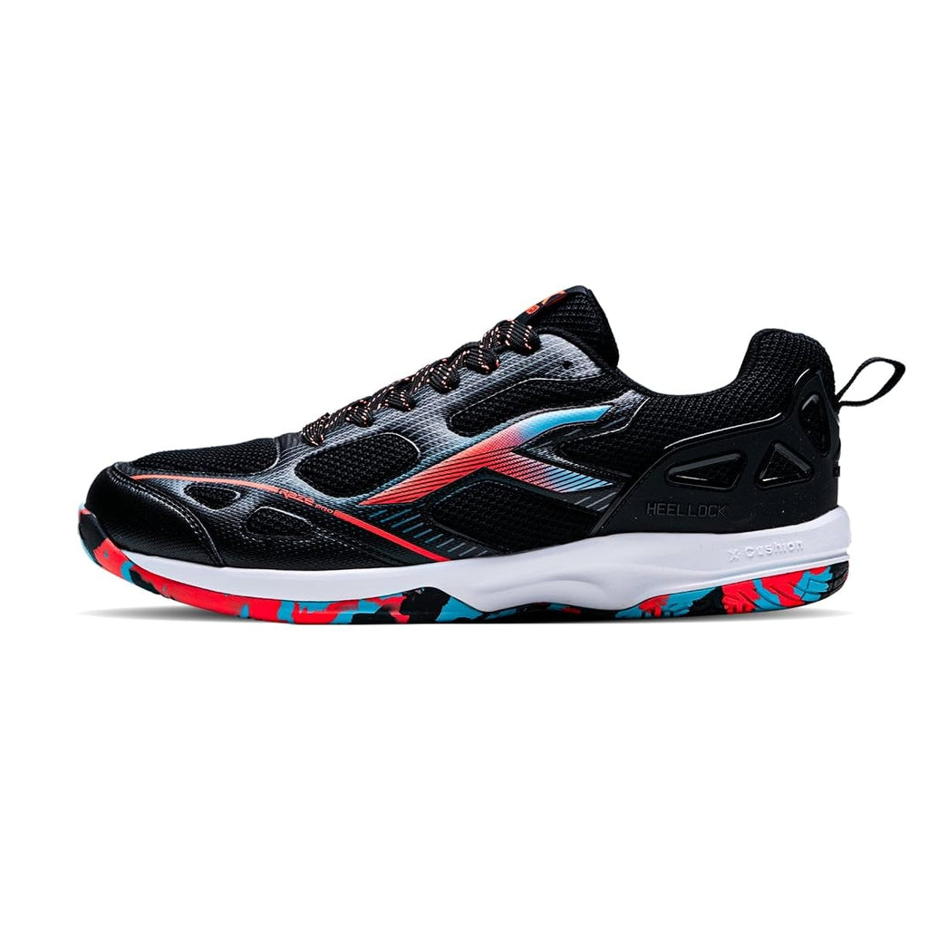 Hundred Men Raze Pro Badminton Shoes (Non Marking) | Also Indoor Sports | Lightweight, Breathable & Durable | X-Cushion | Active Grip Sole | Extended Heel Lock