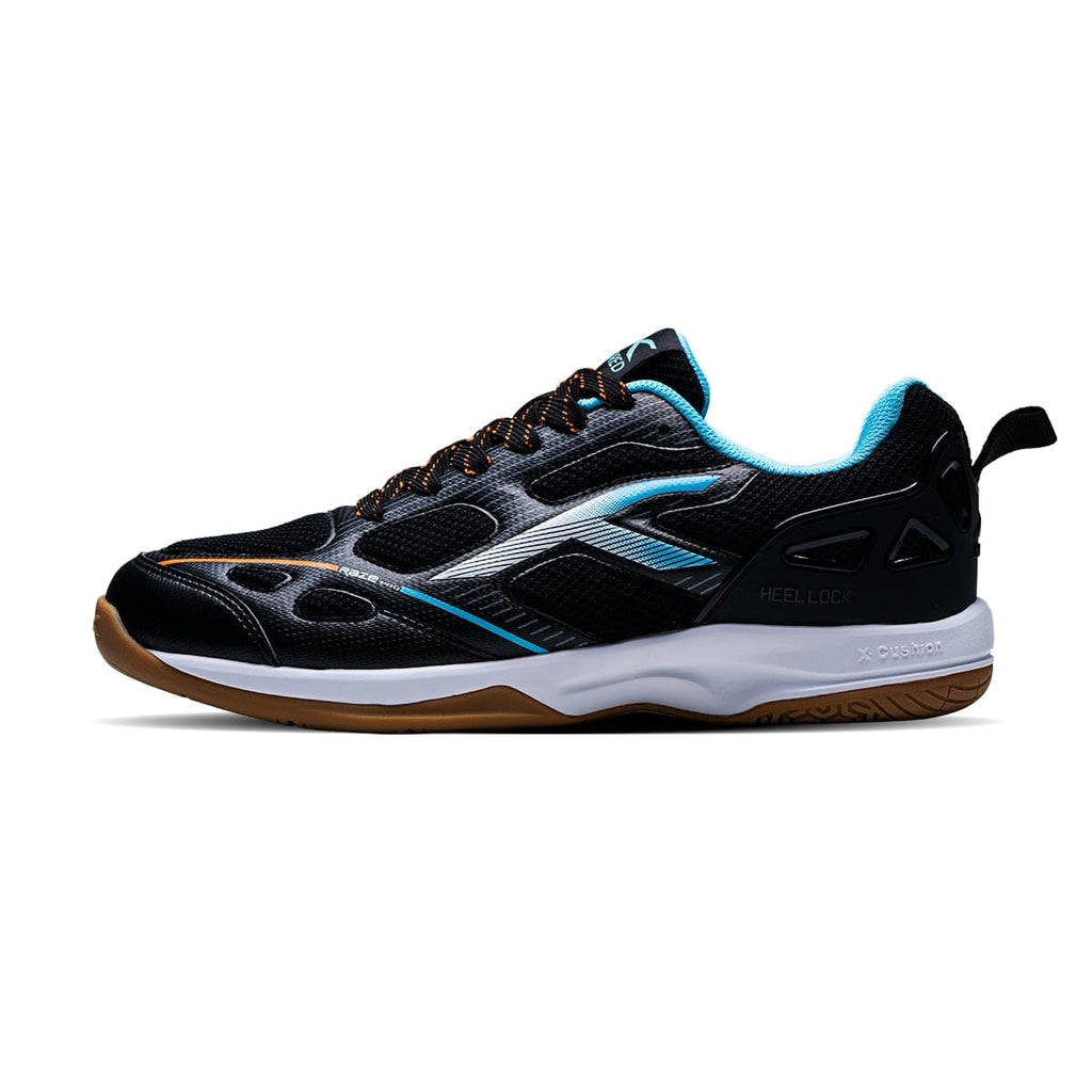 Hundred Men Raze Pro Badminton Shoes (Non Marking) | Also Indoor Sports | Lightweight, Breathable & Durable | X-Cushion | Active Grip Sole | Extended Heel Lock