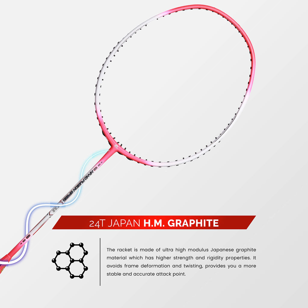 Apacs Nano Fusion Graphite Speed 722, 76g, 30LBS, Ultra Lightweight Unstrung Badminton Racket with Full
