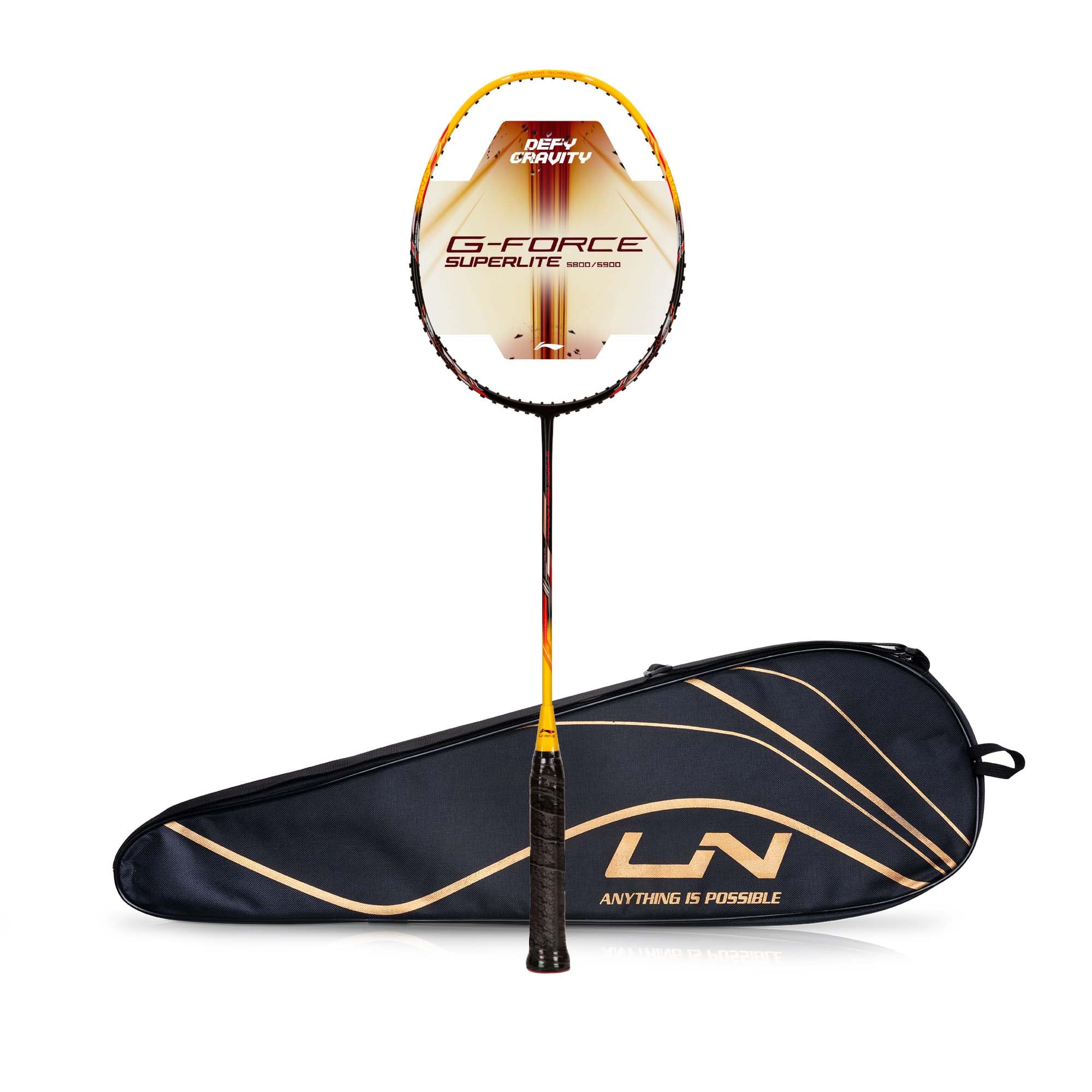 Li-Ning G-Force 5k Superlite Badminton Racket with Full Cover | 78 Grams | Max Tension : ≤30 lbs | Enhanced Control, Fast Swing Speed & Aero Frame Tech