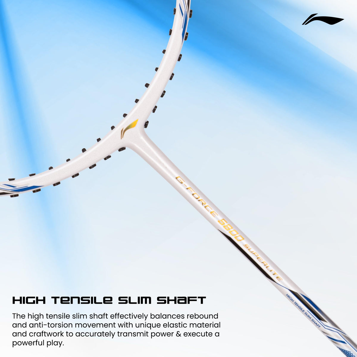 Li-Ning G-Force 5k Superlite Badminton Racket with Full Cover | 78 Grams | Max Tension : ≤30 lbs | Enhanced Control, Fast Swing Speed & Aero Frame Tech