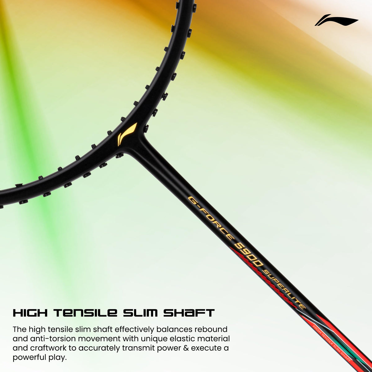 Li-Ning G-Force 5k Superlite Badminton Racket with Full Cover | 78 Grams | Max Tension : ≤30 lbs | Enhanced Control, Fast Swing Speed & Aero Frame Tech