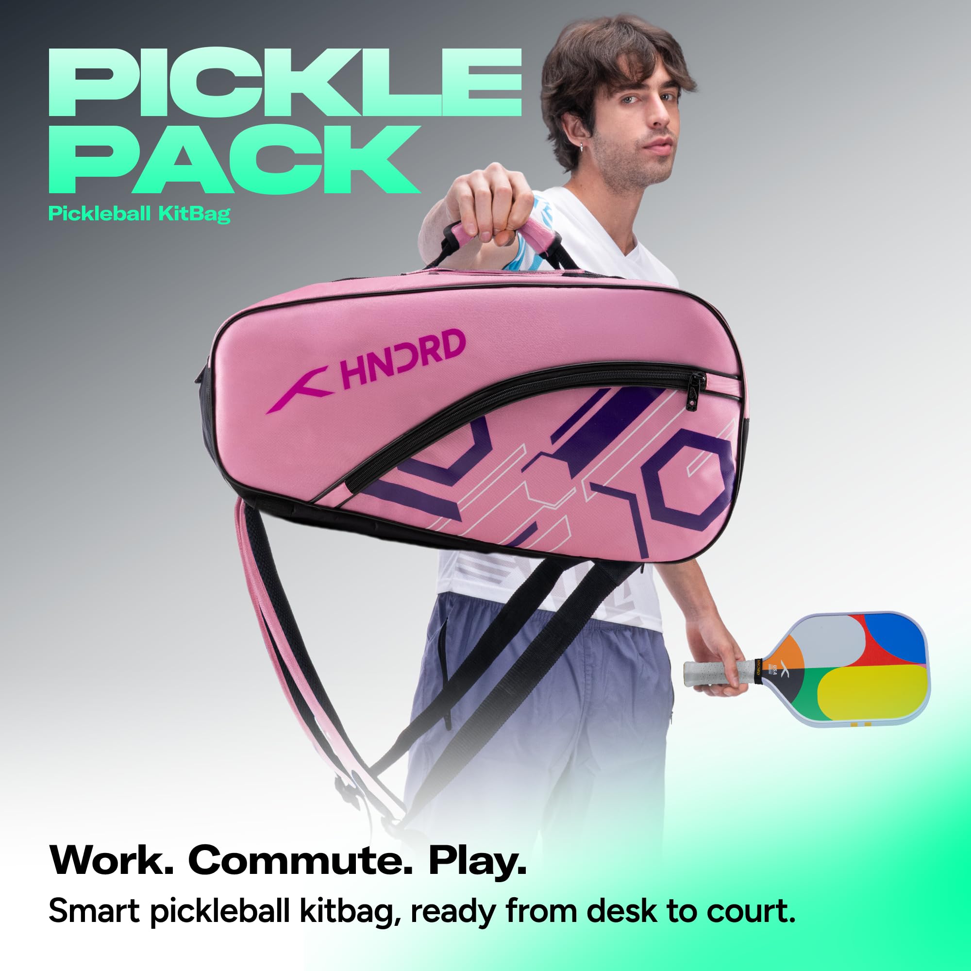 HUNDRED Pickle Pack Pickleball Kit Bag | Spacious Paddle Sports Kit Bag with Large Compartment for Paddles, Shoes & Gear – Ideal for Sports, Gym & Travel | Unisex Design