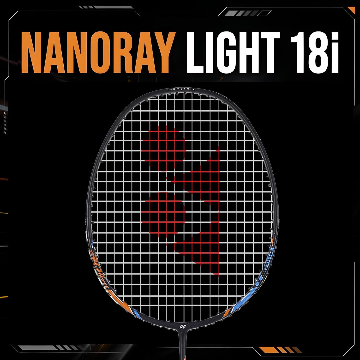Yonex Nanoray Light 18i Graphite Badminton Racquet with Free Full Cover (77 Grams, 30 Lbs Tension, Black)