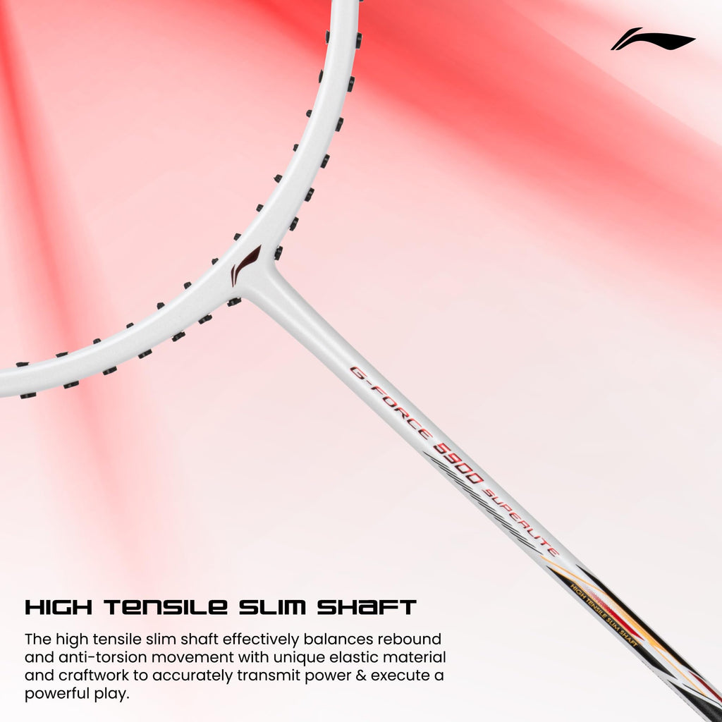 Li-Ning G-Force 5k Superlite Badminton Racket with Full Cover | 78 Grams | Max Tension : ≤30 lbs | Enhanced Control, Fast Swing Speed & Aero Frame Tech