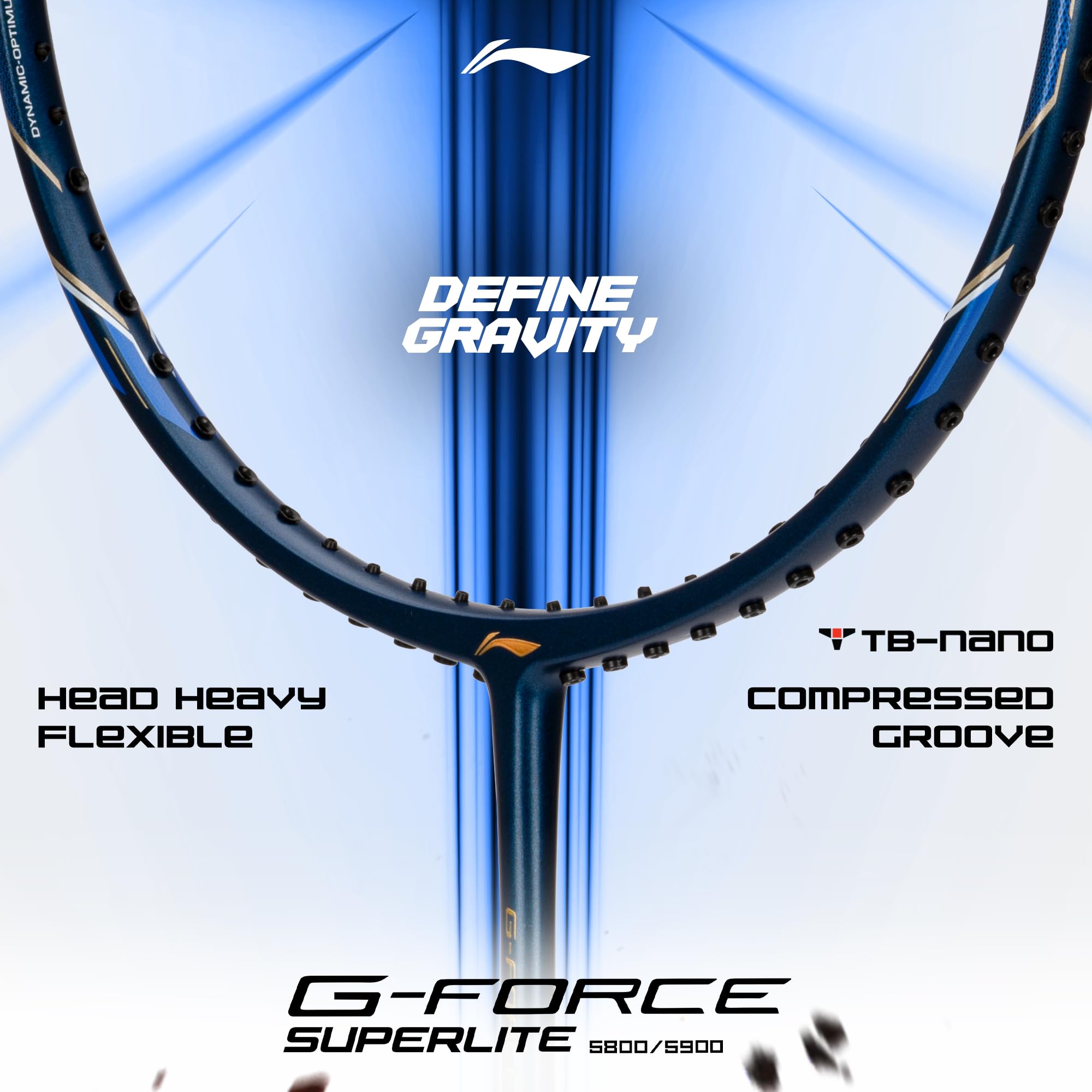 Li-Ning G-Force 5k Superlite Badminton Racket with Full Cover | 78 Grams | Max Tension : ≤30 lbs | Enhanced Control, Fast Swing Speed & Aero Frame Tech