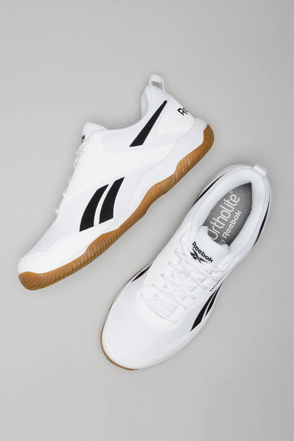 Reebok Men's Badminton Shoes Cushioned Non-Marking Indoor Sports Shoes for Men | Lightweight Flexible Court Shoe | Badminton, Tennis & Indoor Sports | Courtflex M