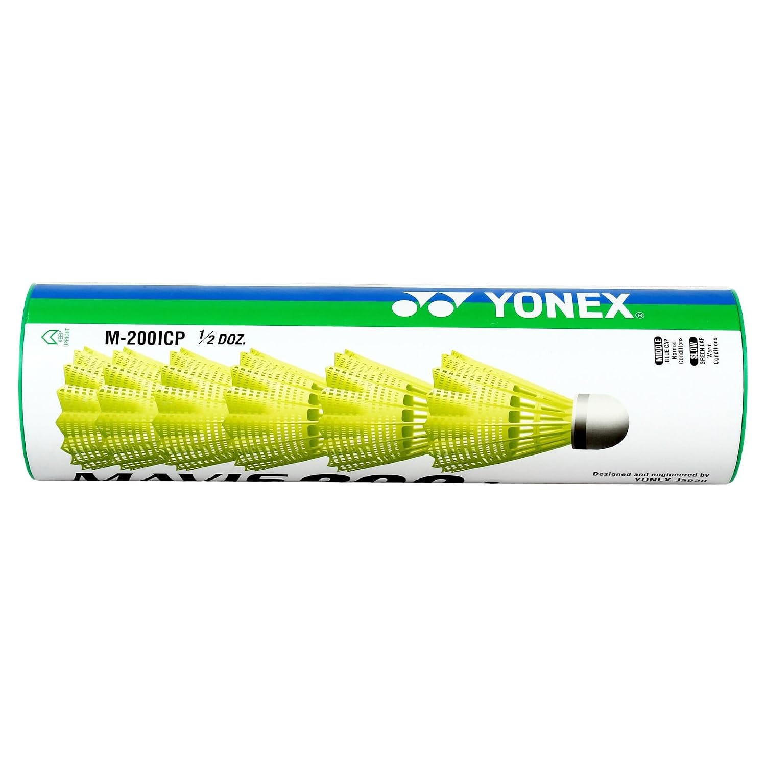 Yonex Mavis 200i Nylon Badminton Shuttlecocks (Yellow, Medium Speed) | Flight Stability | Synthetic Cork