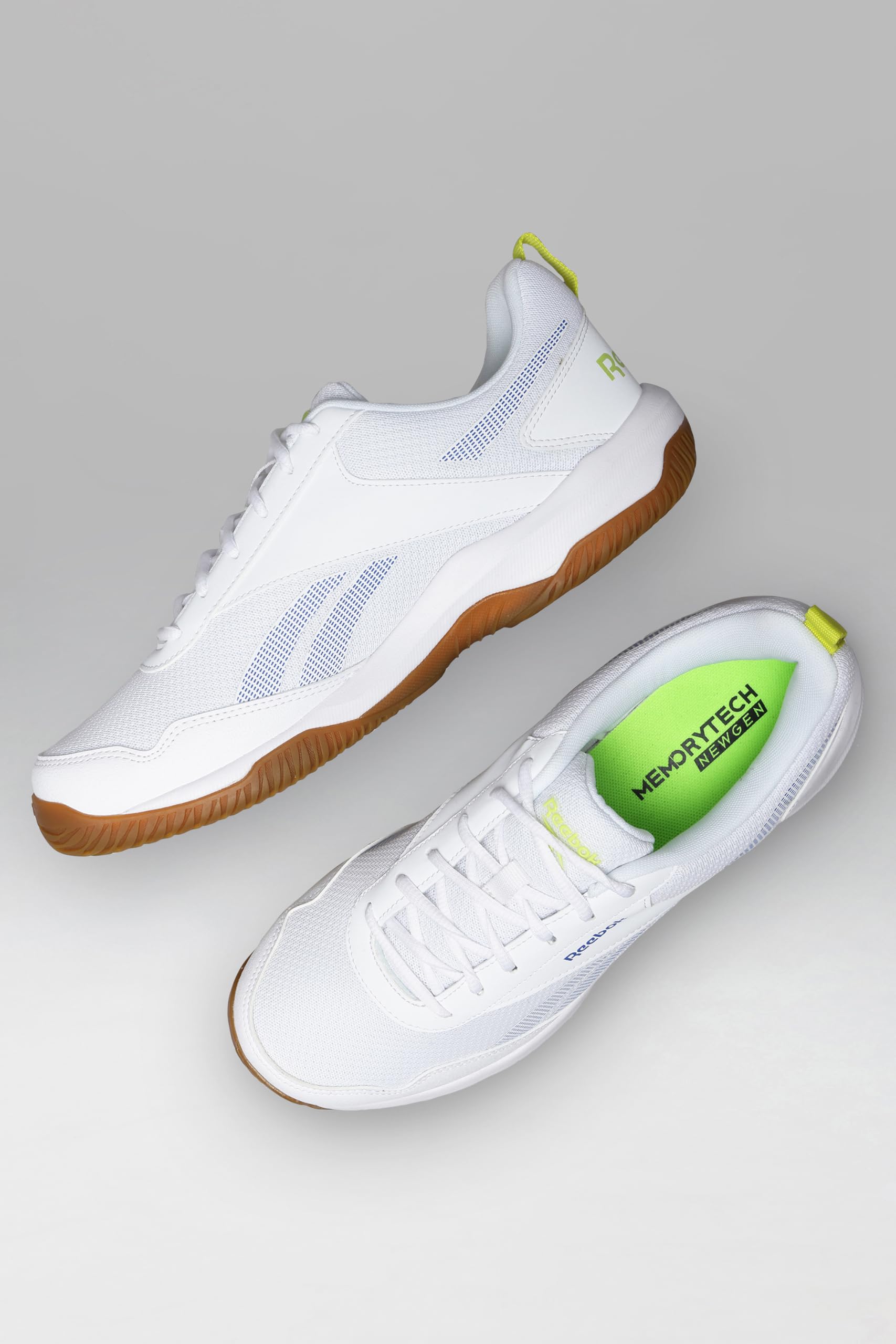 Reebok Men's Badminton Shoes Cushioned Non-Marking Indoor Sports Shoes for Men | Lightweight Flexible Court Shoe | Badminton, Tennis & Indoor Sports | Courtflex M