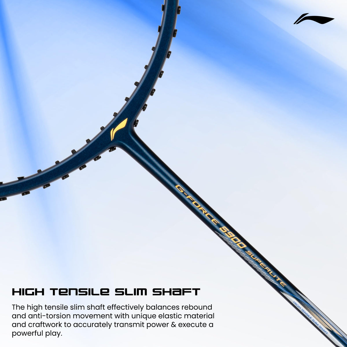 Li-Ning G-Force 5k Superlite Badminton Racket with Full Cover | 78 Grams | Max Tension : ≤30 lbs | Enhanced Control, Fast Swing Speed & Aero Frame Tech