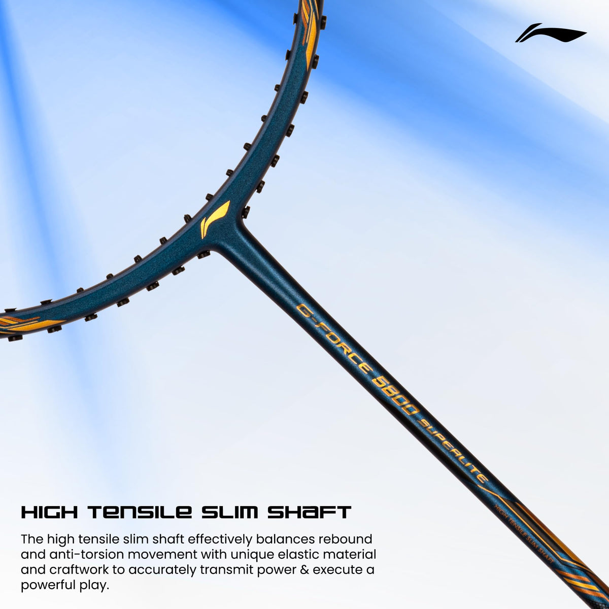 Li-Ning G-Force 5k Superlite Badminton Racket with Full Cover | 78 Grams | Max Tension : ≤30 lbs | Enhanced Control, Fast Swing Speed & Aero Frame Tech