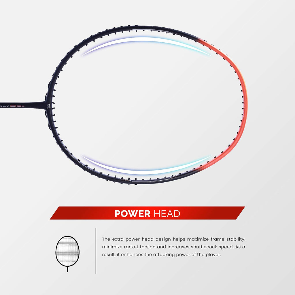 Apacs Nano Fusion Graphite Speed 722, 76g, 30LBS, Ultra Lightweight Unstrung Badminton Racket with Full