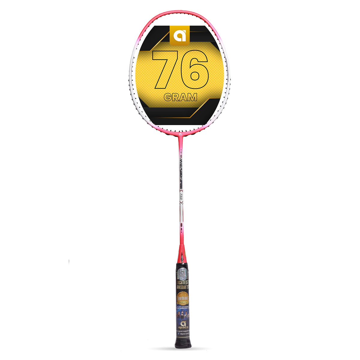 Apacs Nano Fusion Graphite Speed 722, 76g, 30LBS, Ultra Lightweight Unstrung Badminton Racket with Full