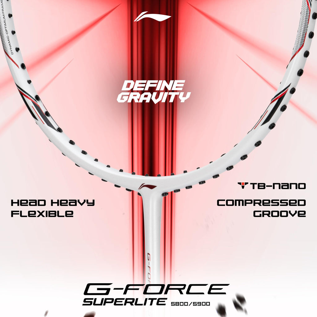 Li-Ning G-Force 5k Superlite Badminton Racket with Full Cover | 78 Grams | Max Tension : ≤30 lbs | Enhanced Control, Fast Swing Speed & Aero Frame Tech