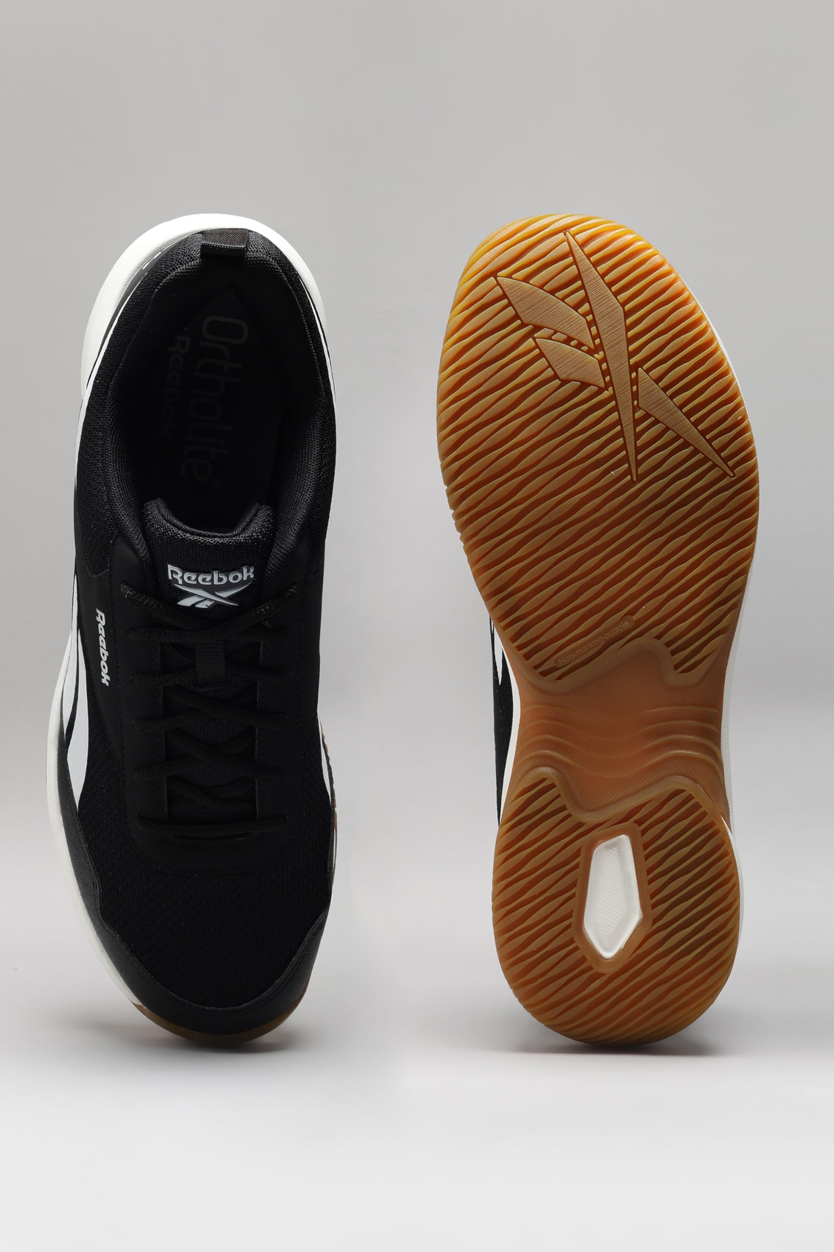 Reebok Men's Badminton Shoes Cushioned Non-Marking Indoor Sports Shoes for Men | Lightweight Flexible Court Shoe | Badminton, Tennis & Indoor Sports | Courtflex M