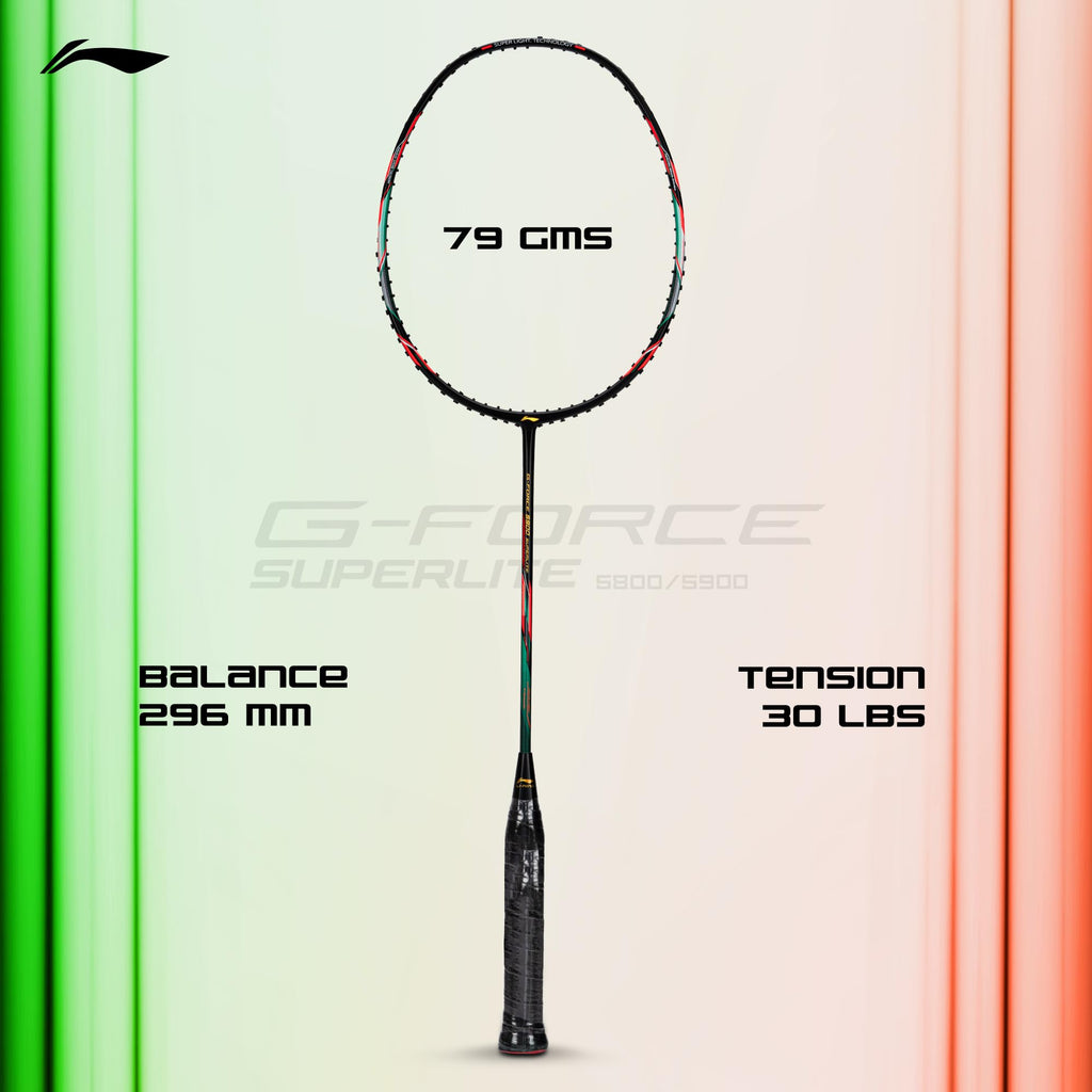 Li-Ning G-Force 5k Superlite Badminton Racket with Full Cover | 78 Grams | Max Tension : ≤30 lbs | Enhanced Control, Fast Swing Speed & Aero Frame Tech