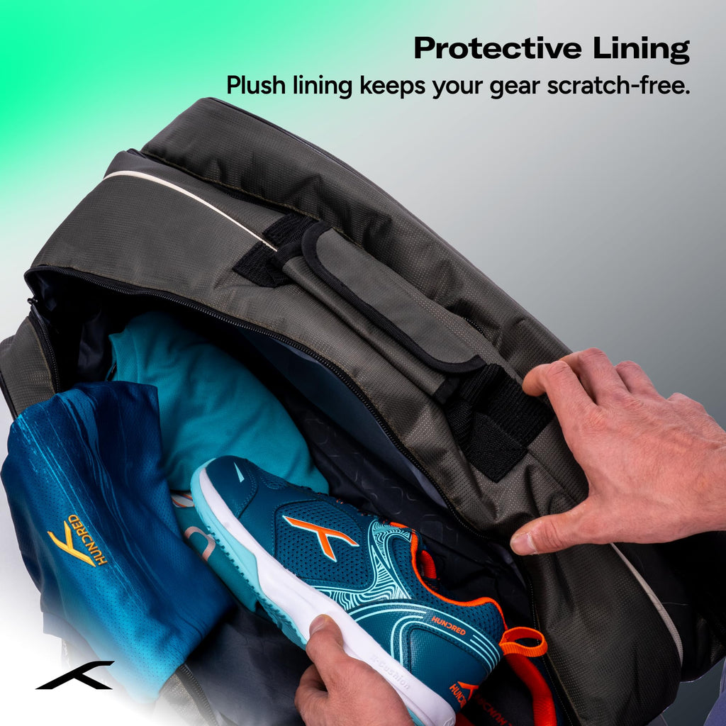 HUNDRED Pickle Pack Pickleball Kit Bag | Spacious Paddle Sports Kit Bag with Large Compartment for Paddles, Shoes & Gear – Ideal for Sports, Gym & Travel | Unisex Design