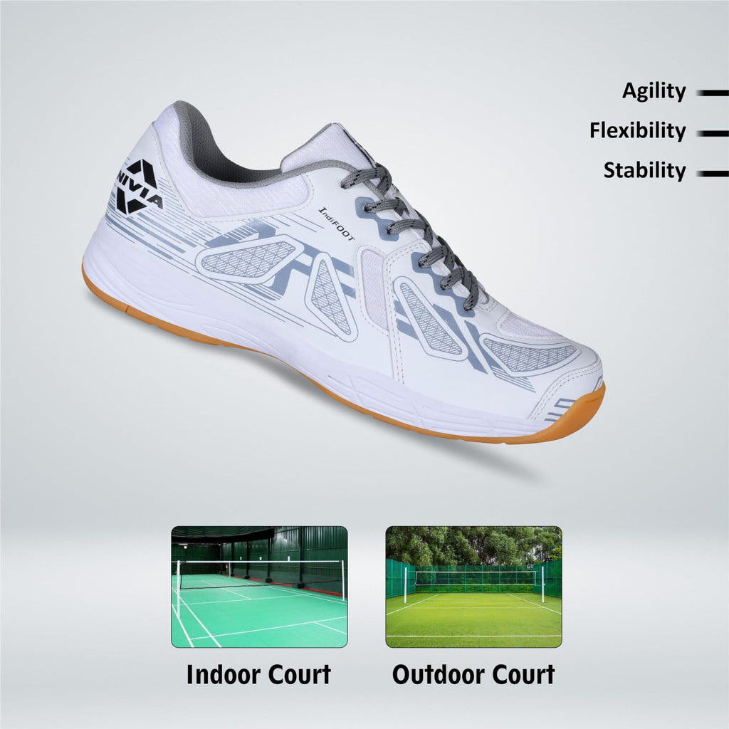Nivia Appeal 4.0 Non-Marking Badminton Shoes for Men, Duofoam Midsole, Hexa-Grip Outsole, Breathable Mesh Upper, Neutral Arch Fit, Lightweight Cushioning & Stability
