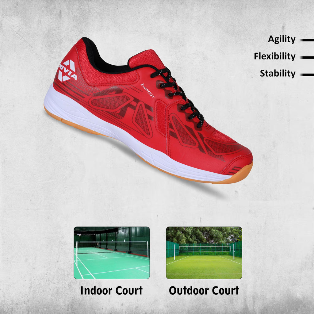 Nivia Appeal 4.0 Non-Marking Badminton Shoes for Men, Duofoam Midsole, Hexa-Grip Outsole, Breathable Mesh Upper, Neutral Arch Fit, Lightweight Cushioning & Stability