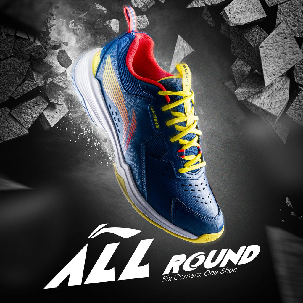 Li-Ning All Round Non Marking Badminton Shoes | All Indoor Sports | Lightweight, Breathable, Grippy & Durable | High Rebound Cushioning | Stable Heel Support
