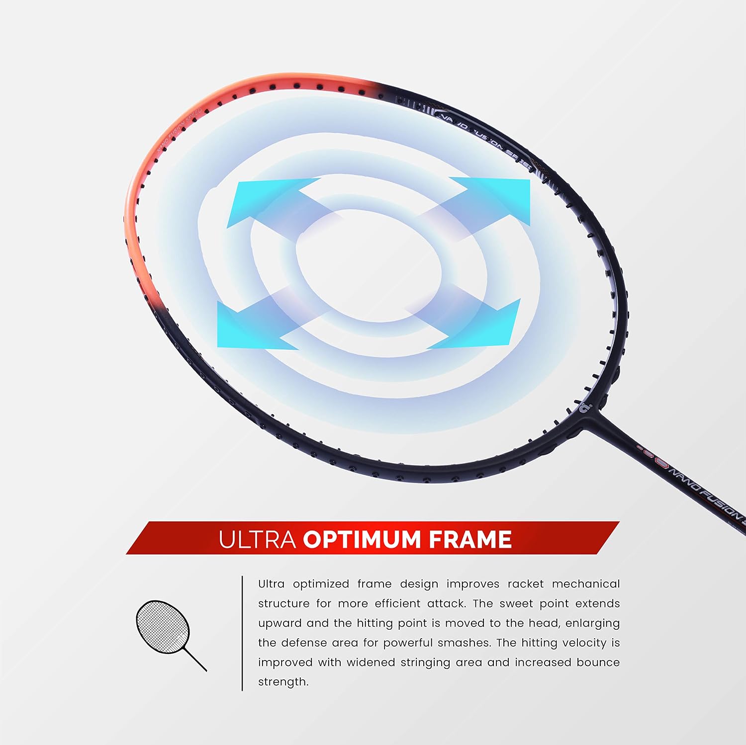 Apacs Nano Fusion Graphite Speed 722, 76g, 30LBS, Ultra Lightweight Unstrung Badminton Racket with Full