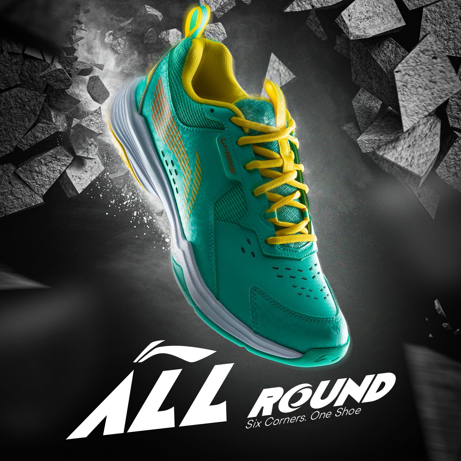 Li-Ning All Round Non Marking Badminton Shoes | All Indoor Sports | Lightweight, Breathable, Grippy & Durable | High Rebound Cushioning | Stable Heel Support