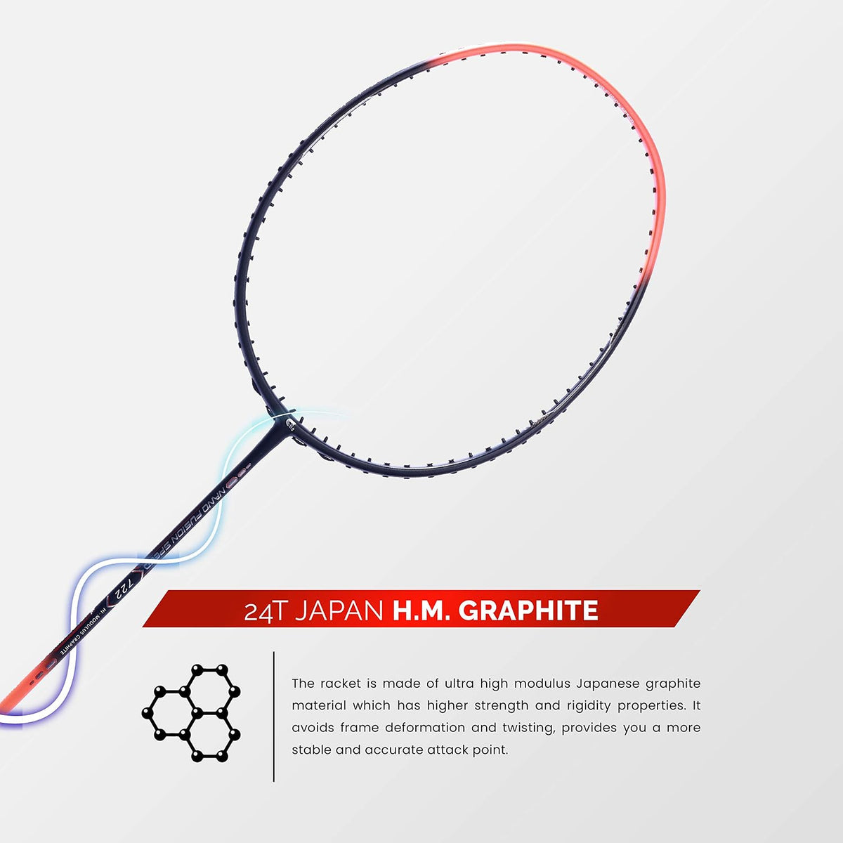 Apacs Nano Fusion Graphite Speed 722, 76g, 30LBS, Ultra Lightweight Unstrung Badminton Racket with Full