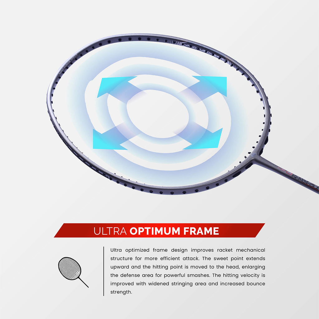 Apacs Nano Fusion Graphite Speed 722, 76g, 30LBS, Ultra Lightweight Unstrung Badminton Racket with Full