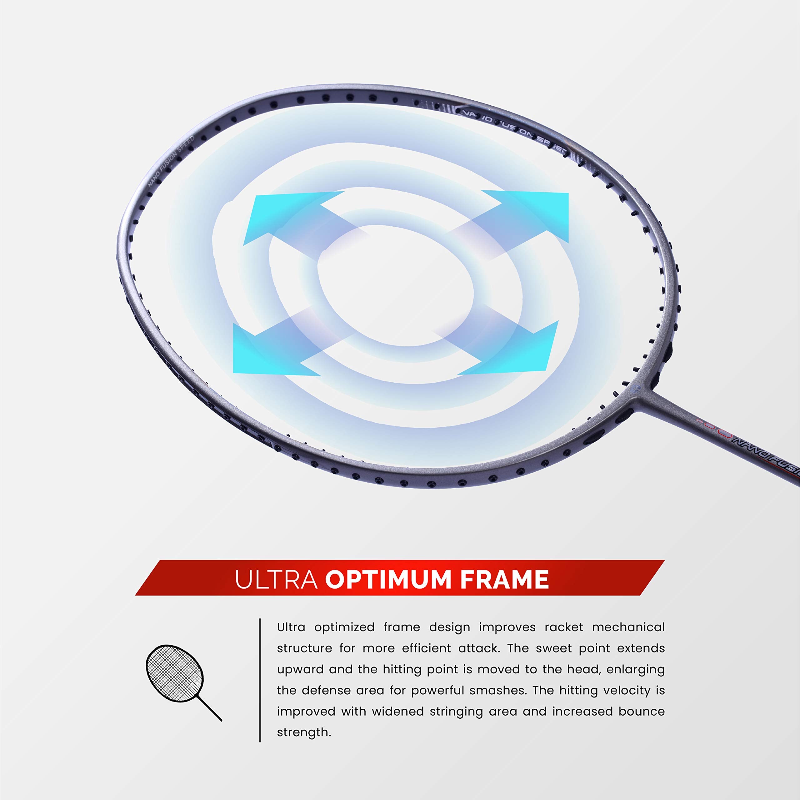 Apacs Nano Fusion Graphite Speed 722, 76g, 30LBS, Ultra Lightweight Unstrung Badminton Racket with Full