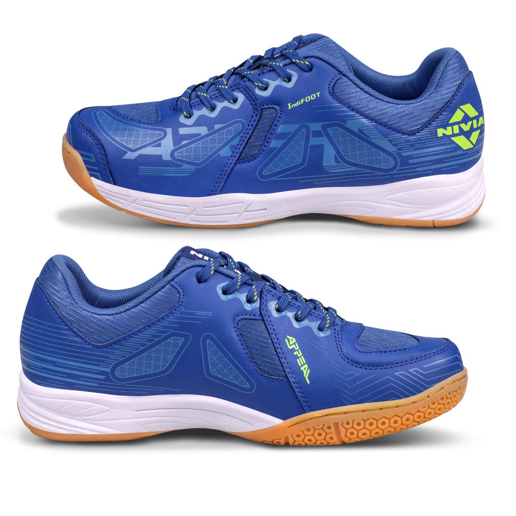 Nivia Appeal 4.0 Non-Marking Badminton Shoes for Men, Duofoam Midsole, Hexa-Grip Outsole, Breathable Mesh Upper, Neutral Arch Fit, Lightweight Cushioning & Stability