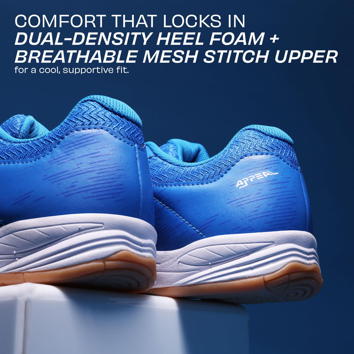 Nivia Appeal 4.0 Non-Marking Badminton Shoes for Men, Duofoam Midsole, Hexa-Grip Outsole, Breathable Mesh Upper, Neutral Arch Fit, Lightweight Cushioning & Stability