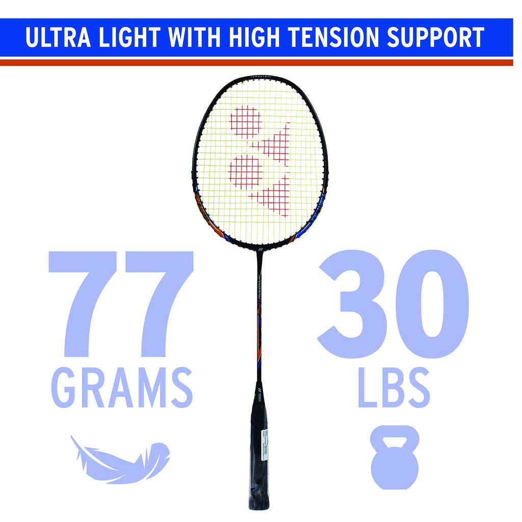 Yonex Nanoray Light 18i Graphite Badminton Racquet with Free Full Cover (77 Grams, 30 Lbs Tension, Black)