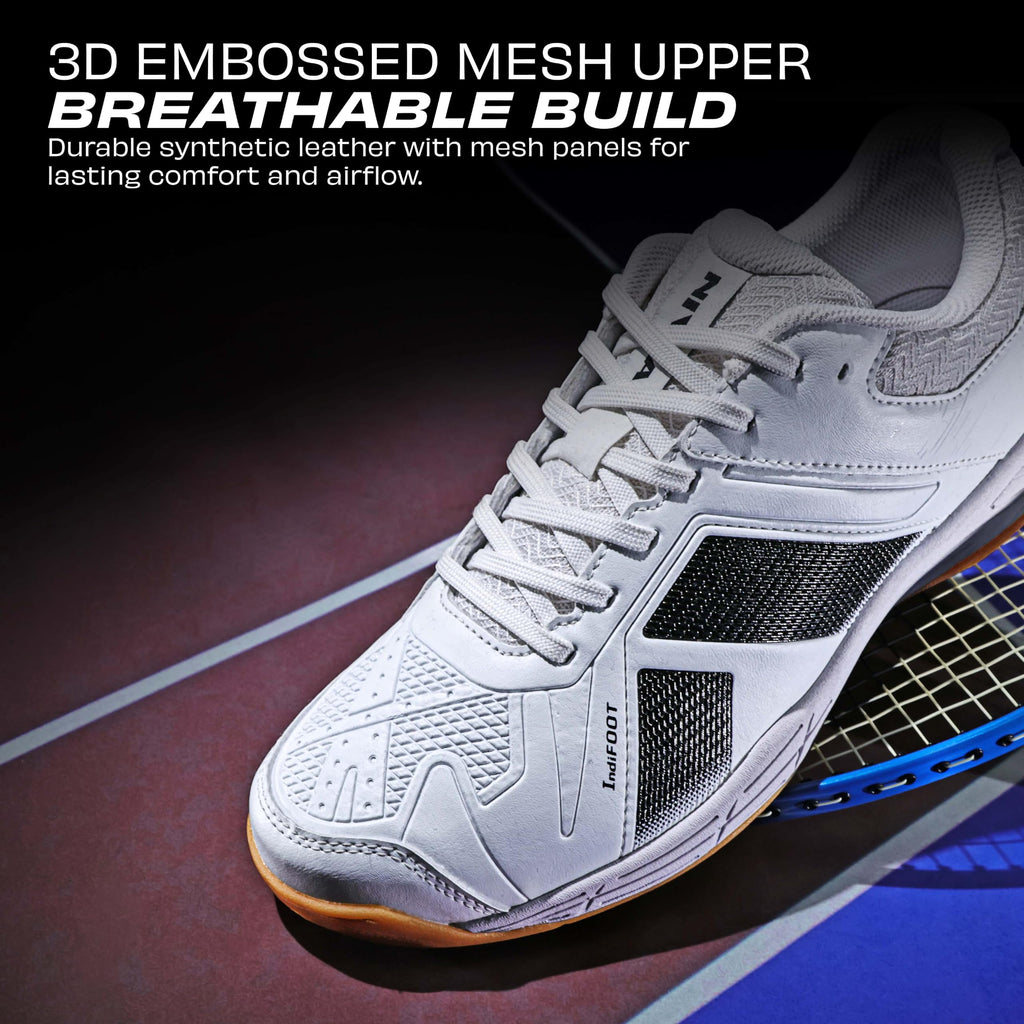 Nivia Appeal 4.0 Non-Marking Badminton Shoes for Men, Duofoam Midsole, Hexa-Grip Outsole, Breathable Mesh Upper, Neutral Arch Fit, Lightweight Cushioning & Stability