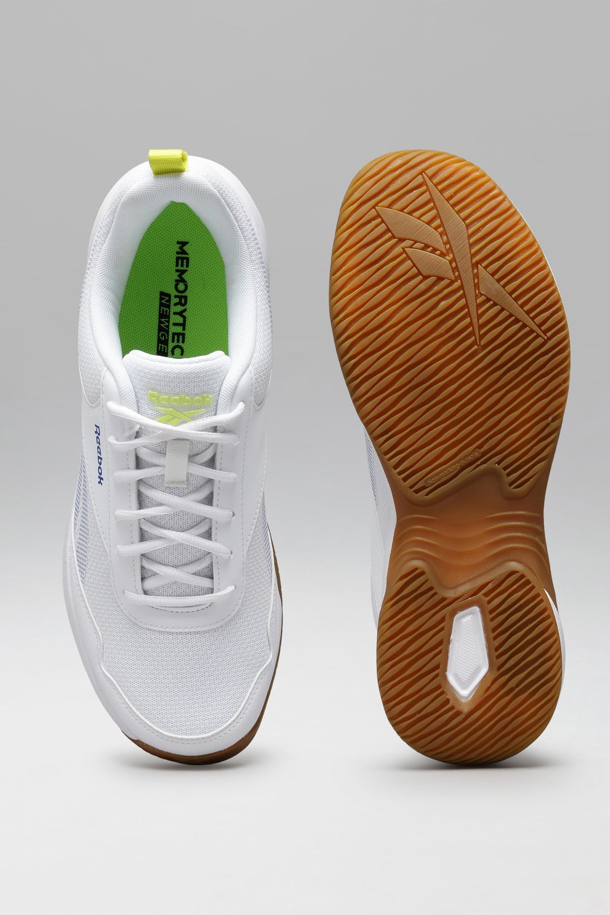 Reebok Men's Badminton Shoes Cushioned Non-Marking Indoor Sports Shoes for Men | Lightweight Flexible Court Shoe | Badminton, Tennis & Indoor Sports | Courtflex M