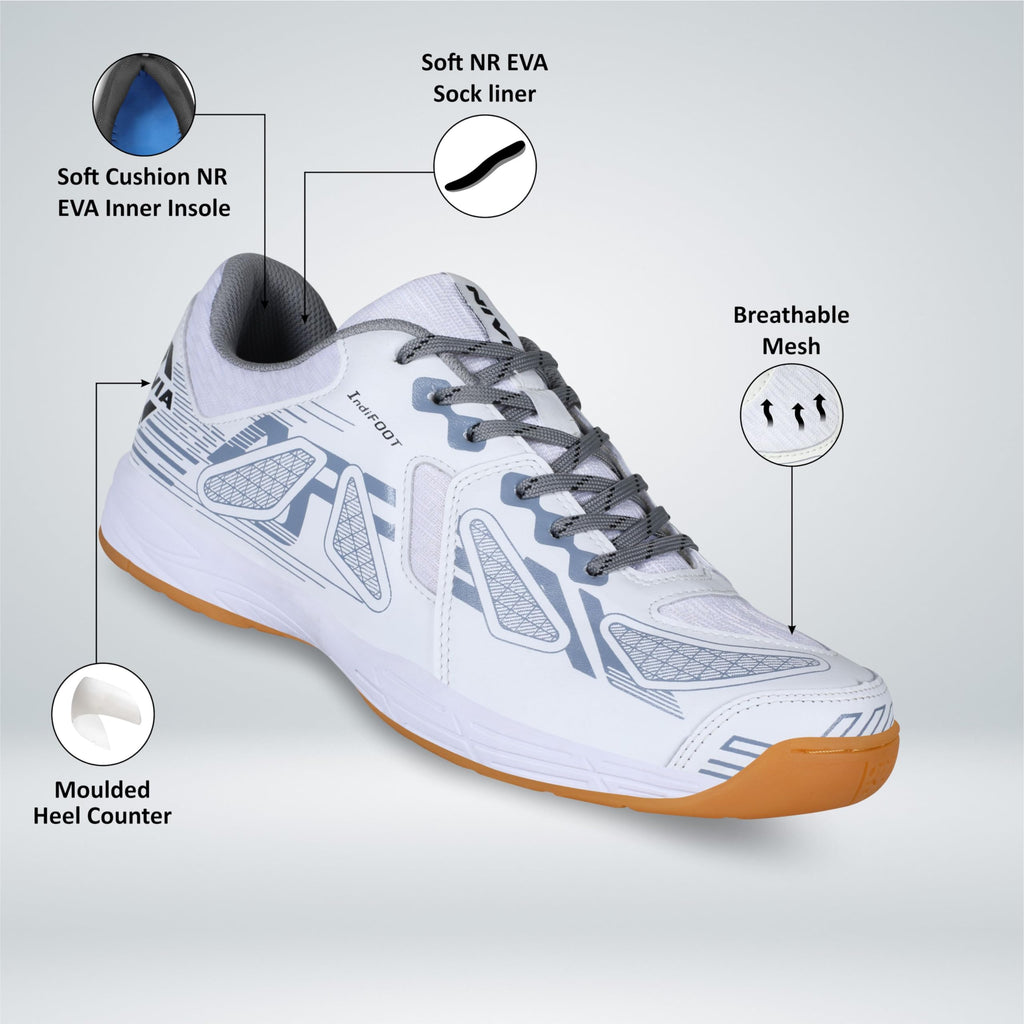 Nivia Appeal 4.0 Non-Marking Badminton Shoes for Men, Duofoam Midsole, Hexa-Grip Outsole, Breathable Mesh Upper, Neutral Arch Fit, Lightweight Cushioning & Stability