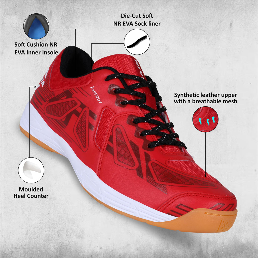 Nivia Appeal 4.0 Non-Marking Badminton Shoes for Men, Duofoam Midsole, Hexa-Grip Outsole, Breathable Mesh Upper, Neutral Arch Fit, Lightweight Cushioning & Stability