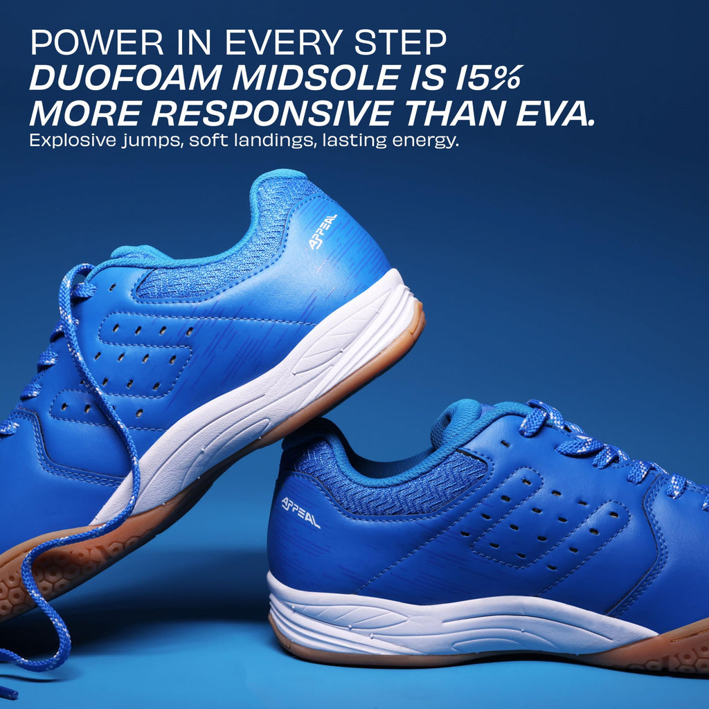 Nivia Appeal 4.0 Non-Marking Badminton Shoes for Men, Duofoam Midsole, Hexa-Grip Outsole, Breathable Mesh Upper, Neutral Arch Fit, Lightweight Cushioning & Stability