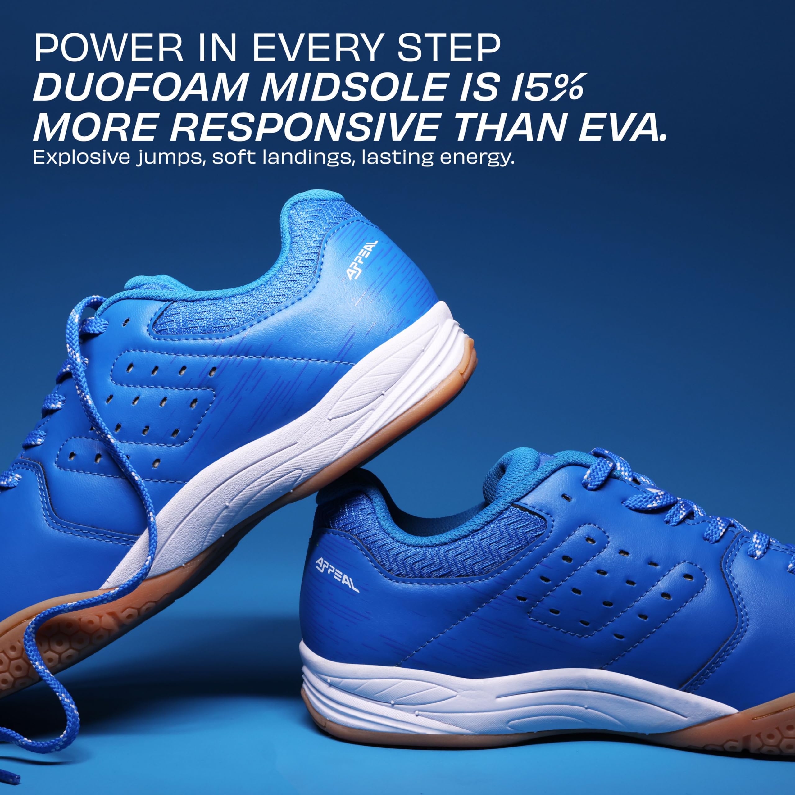 Nivia Appeal 4.0 Non-Marking Badminton Shoes for Men, Duofoam Midsole, Hexa-Grip Outsole, Breathable Mesh Upper, Neutral Arch Fit, Lightweight Cushioning & Stability