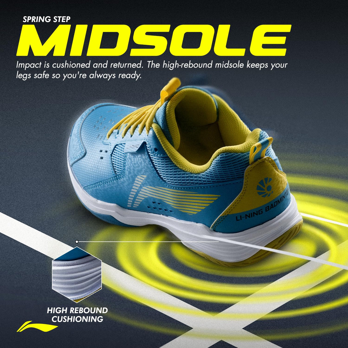 Li-Ning All Round Non Marking Badminton Shoes | All Indoor Sports | Lightweight, Breathable, Grippy & Durable | High Rebound Cushioning | Stable Heel Support